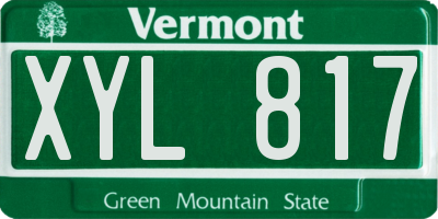 VT license plate XYL817