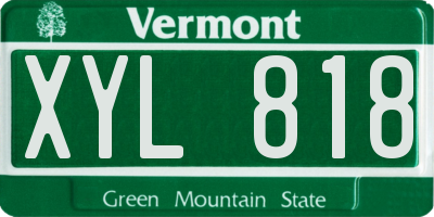 VT license plate XYL818