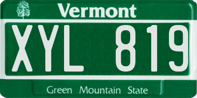 VT license plate XYL819