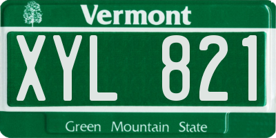 VT license plate XYL821