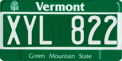 VT license plate XYL822