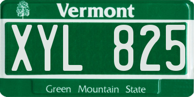VT license plate XYL825