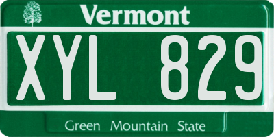 VT license plate XYL829