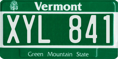 VT license plate XYL841