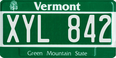 VT license plate XYL842