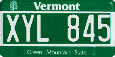 VT license plate XYL845