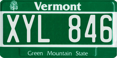 VT license plate XYL846