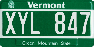 VT license plate XYL847