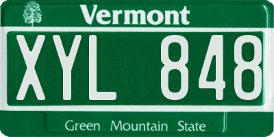 VT license plate XYL848