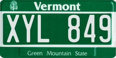 VT license plate XYL849