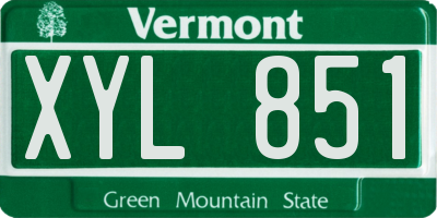 VT license plate XYL851