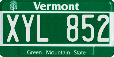 VT license plate XYL852