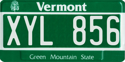 VT license plate XYL856