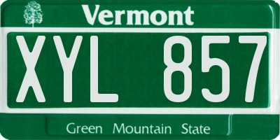 VT license plate XYL857