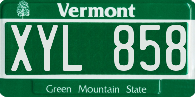VT license plate XYL858