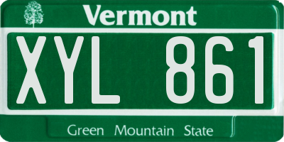 VT license plate XYL861