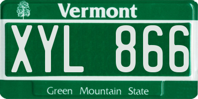 VT license plate XYL866