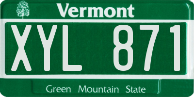 VT license plate XYL871