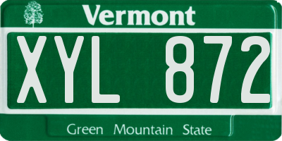 VT license plate XYL872