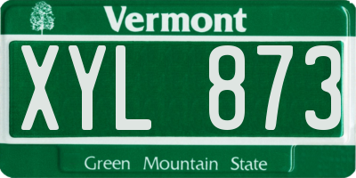 VT license plate XYL873