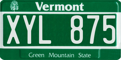 VT license plate XYL875