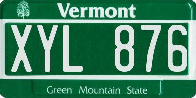 VT license plate XYL876