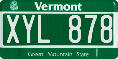 VT license plate XYL878