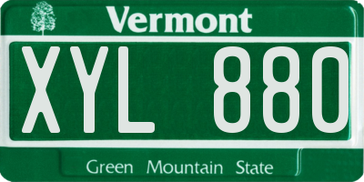 VT license plate XYL880