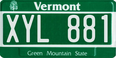 VT license plate XYL881