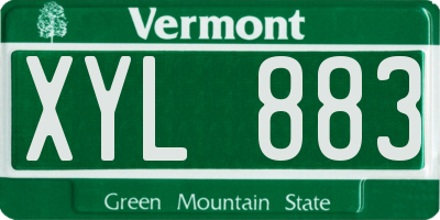 VT license plate XYL883