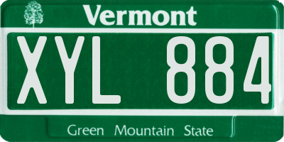VT license plate XYL884