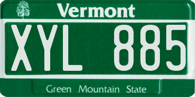VT license plate XYL885
