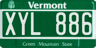 VT license plate XYL886