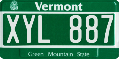 VT license plate XYL887