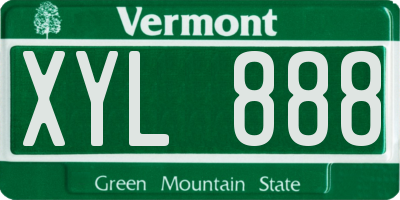 VT license plate XYL888