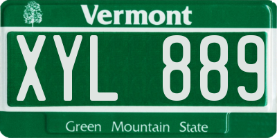 VT license plate XYL889
