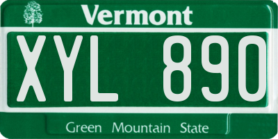 VT license plate XYL890