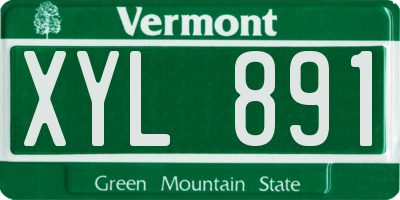 VT license plate XYL891