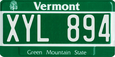 VT license plate XYL894