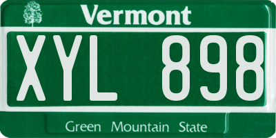 VT license plate XYL898