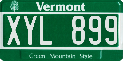 VT license plate XYL899