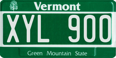 VT license plate XYL900