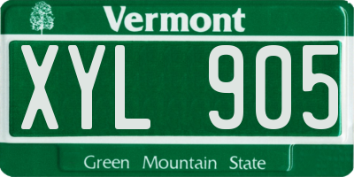 VT license plate XYL905