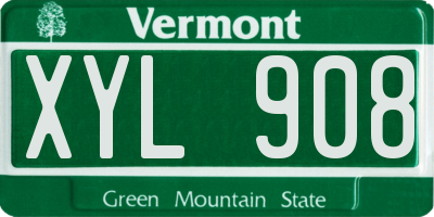 VT license plate XYL908