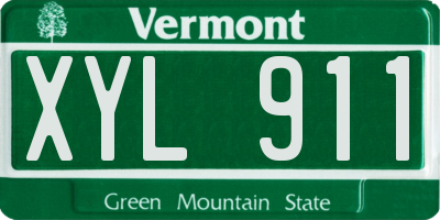 VT license plate XYL911