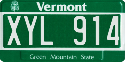VT license plate XYL914