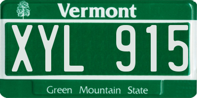 VT license plate XYL915