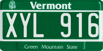 VT license plate XYL916
