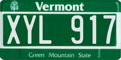 VT license plate XYL917