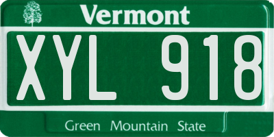 VT license plate XYL918